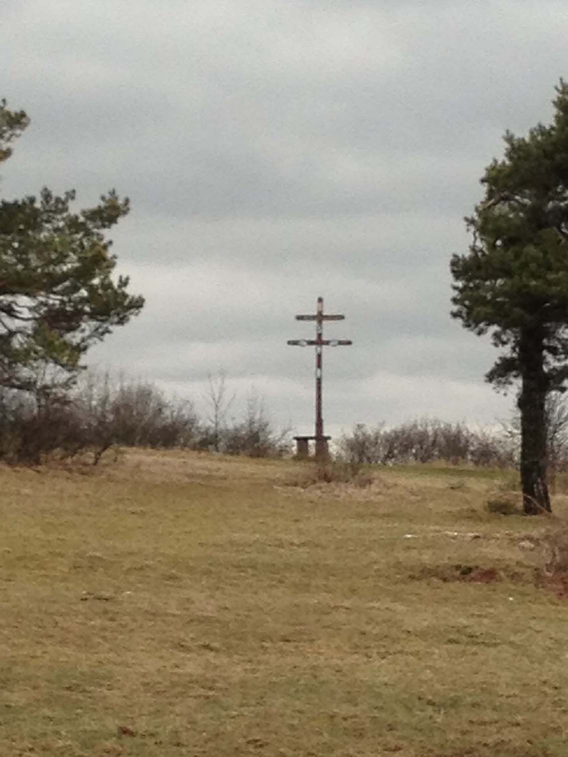   Wir haben hier in Staffelstein die Besonderheit, dass auf der Pfarrkirche ein Papstkreuz (mit 3 Balken) den Turmhelm bekrönt. Viele ursprünglichen Kirchturmbekrönungen hatten ursprünglich zwei Querbalken (hier in Staffelstein auch die Annakapelle - laut eines Bestandsplans Mitte des 19. Jh.). Gleichfalls besitzen sehr viele ritterschaftliche Eigenkirchen in Unterfranken zwei Querbalken als Turmabschlusskreuz, auch die Stephanskirche in Bamberg und einige Kirchen in Würzburg. In Frauendorf ist es für die ehem. Schlosskapelle St. Aegidius der Grafen von Giech nachgewiesen.  Ich habe hier eine eigene These entwickelt, doch um diese zu beweisen muss ich entgültig noch in die Vatikanischen Archive:  Die vier Patriarchen-Kreuze auf dem Staffelberg beziehen sich auf die Adelgundiskapelle - die hl. Adelgundis stammte aus der Familie der Merowinger.  Diese wurde nach derzeitigem Stand der Wissenschaft von Megingoz gestiftet, der im Auftrag von Karl dem Großen im 8. Jh. im Slavenland, hier in der Region um Main und Regnitz, 14 Kirchen angelegt hatte (Schenkung von zwei Königshufen). Die hl.Adelgundis war ein Mitglied seiner Familie, d.h. er war ein Abkömmlich der Merowinger und musste sich den Hausmeiern unterwerfen - mit dieser Stiftung setzte er seiner Familie ein Denkmal, direkt neben den karolingischen Kirchen (um Uetzing, Staffelstein, Isling etc.).  Die Slavenkirchen waren jedoch St. Johannis-Pfarrkirchen oder -Kapellen, die zunächst einem Pfarrer unterstanden, der die Rechtssprechung innerhalb des Pfarrsprengels übernahm - das Patronatsrecht lag wohl beim Kaiser.  Die Adelgundiskapelle war eine Eigenkirche und wurde dem Bischof von Würzburg unterstellt.  Der Unterhalt der Kreuze und die Altäre davor wird von den Bewohnern der vier anliegenden Ortschaften aufgebracht: Romansthal, Horsdorf, Loffeld und Stublang.   Quelle: Adelheid Waschka M.A., Museumsleiterin & Stadtarchivarinder Stadt Bad Staffelstein. Patriarchenkreuz Kürnach